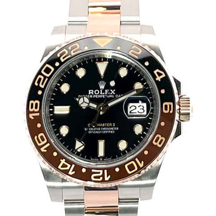 Rolex GMT-Master II Edelstahl Everose-Gold Ref. 126711CHNR, 40 mm, schwarzes Zifferblatt, Oyster-Armband aus Edelstahl/18 kt Everose-Gold