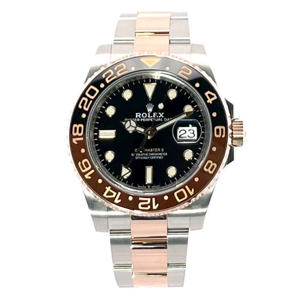 Rolex GMT-Master II Edelstahl Everose-Gold 126711CHNR Uhr, schwarz, Keramiklünette, 24-Stunden Skala, Oyster Armband, poliert und satiniert