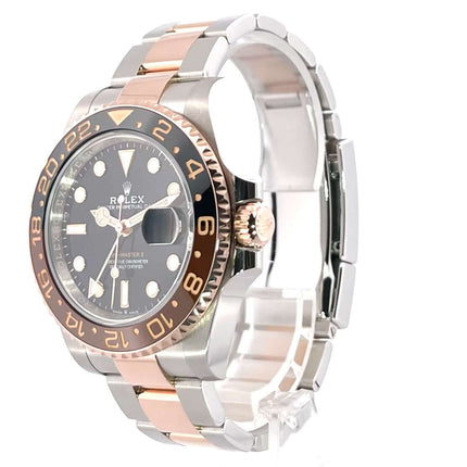 Rolex GMT-Master II Edelstahl Everose-Gold 126711CHNR, 40mm Gehäuse, schwarzes Zifferblatt, Oyster-Armband, 18 kt Everose-Gold Lünette.