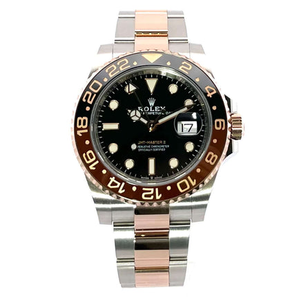 Rolex GMT-Master II 126711CHNR, Edelstahl und 18 kt Everose-Gold, schwarzes Zifferblatt, Keramik Lünette, Oyster Armband, 2020