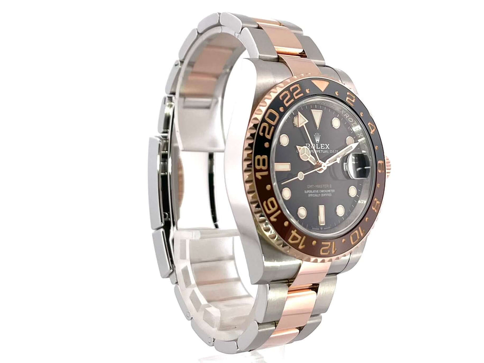 Rolex GMT-Master II 126711CHNR Edelstahl und Everose-Gold Armband, schwarze Zifferblatt und 24-Stunden-Skala Lünette.