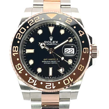 Rolex GMT-Master II Edelstahl Everose-Gold 126711CHNR 2023, 40 mm Gehäuse, schwarze Lünette, Oyster Armband, schwarzes Zifferblatt