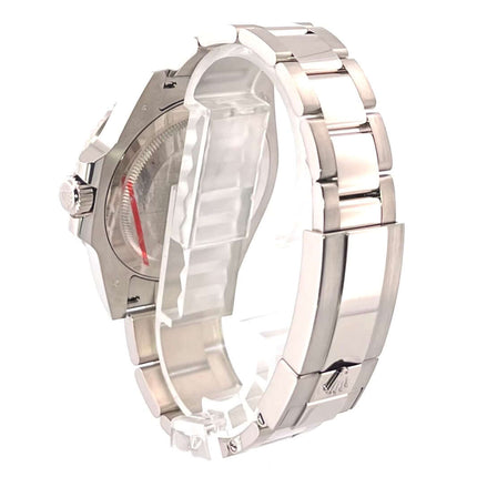 Rückseite des Rolex GMT Master II Weißgold 126719BLRO Blau mit 18 kt Weißgold Armband, poliert und satiniert.