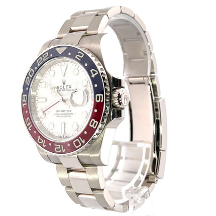 Rolex GMT Master II Weißgold 126719BLRO Meteorit, 18 kt Weißgold Gehäuse und Armband, blau/rote Keramik Lünette, Meteorit Zifferblatt