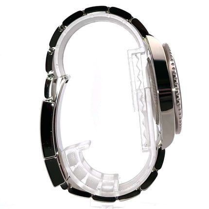 Rolex GMT Master II Weißgold 126719BLRO Meteorit Seitenansicht, poliertes und satiniertes 18 kt Weißgoldgehäuse und Armband, blau/rote Lünette.