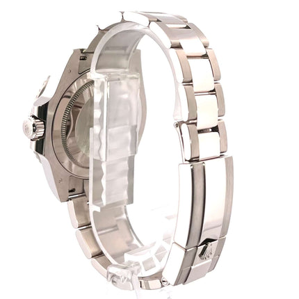 Rückansicht des Rolex GMT Master II Weißgold 126719BLRO Meteorit mit poliertem und satiniertem 18 kt Weißgoldgehäuse und -armband