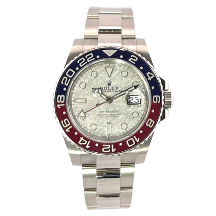 Rolex GMT Master II Weißgold 126719BLRO Meteorit 2020, 18 kt Weißgold Gehäuse und Armband, blau/rote Keramik Lünette, Meteorit Zifferblatt