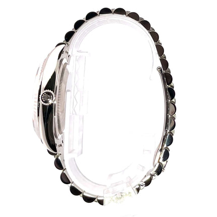 Seitenansicht der Rolex Day-Date 36 Weißgold 128239 mit Präsident Armband