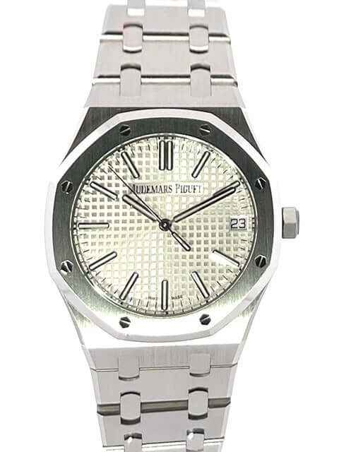 Audemars Piguet AP Royal Oak 15510ST.OO.1320ST.03 50-jähriges Jubiläum Edelstahlgehäuse und -band mit silberfarbenem Zifferblatt