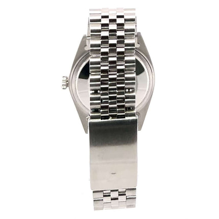 Rückseite der Rolex Datejust 36 Ref. 1603 mit Edelstahl-Jubiläumsarmband und Faltschließe