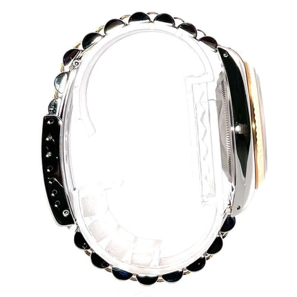 Rolex Datejust 36 Edelstahl Gelbgold 16233 Seitenansicht des Armbands und Gehäuses