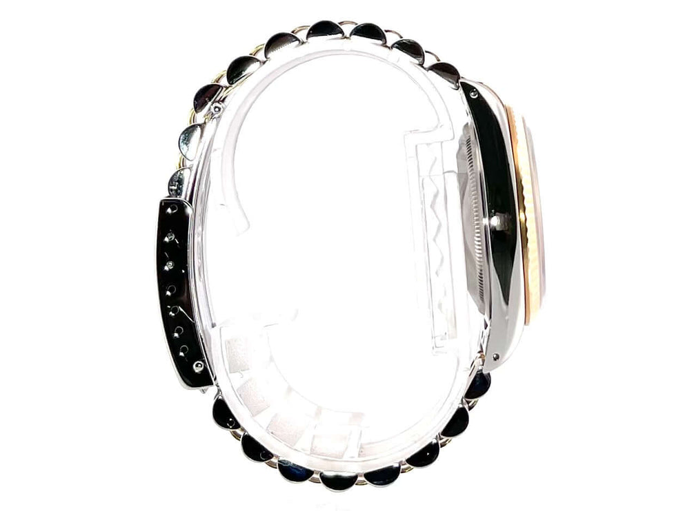 Rolex Datejust 36 Edelstahl Gelbgold 16233 Seitenansicht des Armbands und Gehäuses