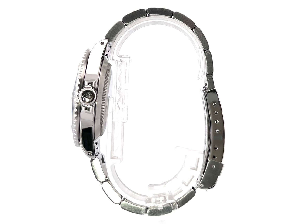 Rolex Submariner Date 16610 N-Serie seitlicher Blick auf poliertes und satiniertes Edelstahlgehäuse und Oyster Armband