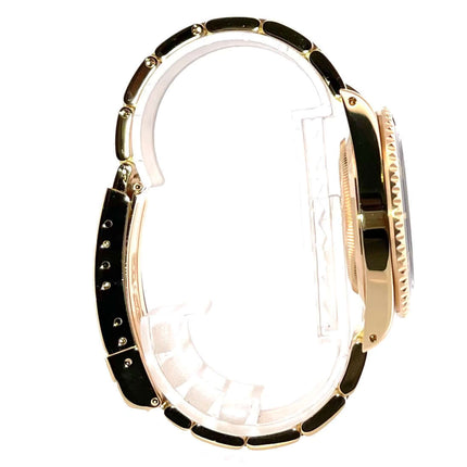 Rolex Submariner Date 16618 Gelbgold Seitenansicht, 18 Karat Gelbgold, Oyster Armband, drehbare Lünette, schwarzes Zifferblatt