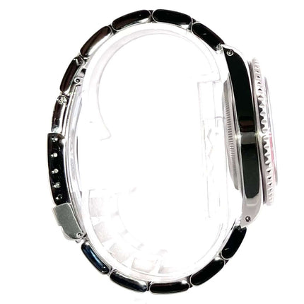 Rolex GMT Master II 16710 Pepsi U-Serie, Seitenansicht, Edelstahl Gehäuse und Armband, Jahr 1999