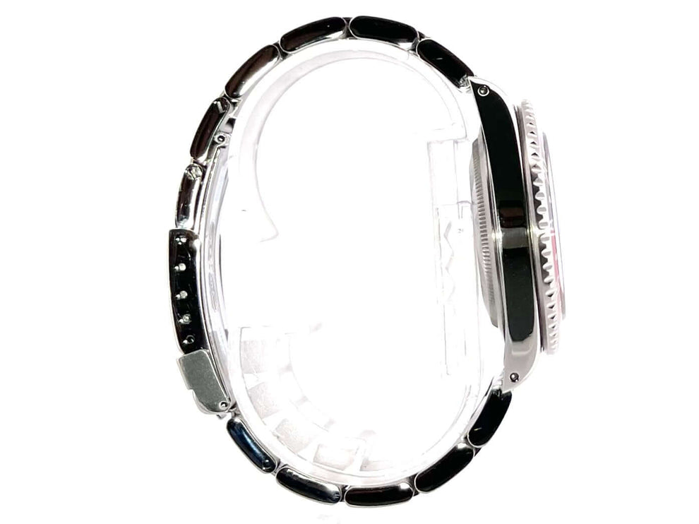 Rolex GMT Master II 16710 Pepsi U-Serie, Seitenansicht, Edelstahl Gehäuse und Armband, Jahr 1999