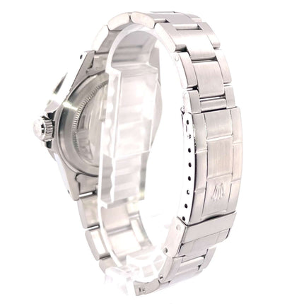 Rückseite des Rolex Submariner Date 1680 mit Edelstahl-Gehäuse und poliertem Oyster-Armband