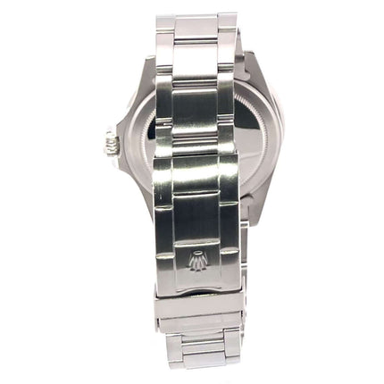 Rückseite des Rolex Submariner Date 1680 mit Edelstahl-Oyster-Armband und Faltschließe