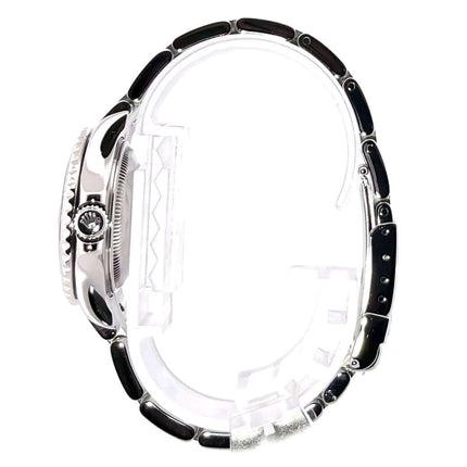 Rolex Yacht-Master 29 Edelstahl Platin 169622 Seitenansicht des polierten und satinierten Gehäuses mit Oyster Edelstahl Armband