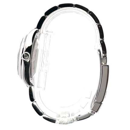 Rolex Datejust 31 Edelstahl 178240 Schwarz, Seitenansicht des Oyster-Bands und polierten Edelstahlgehäuses