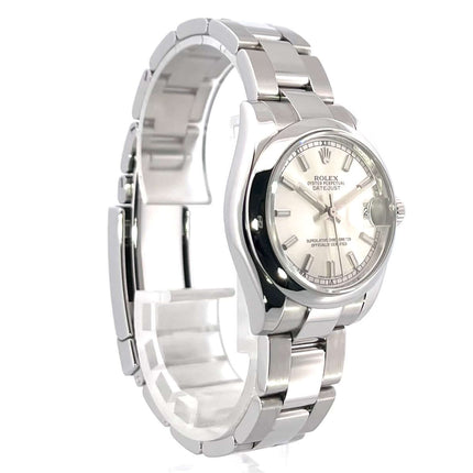 Rolex Oyster Datejust 31 Ref. 178240 Silber Oyster-Band, Edelstahl poliert und satiniert, silberfarbenes Zifferblatt, Luxus Automatikuhr