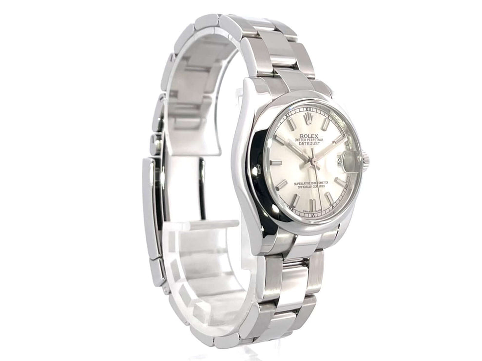 Rolex Oyster Datejust 31 Ref. 178240 Silber Oyster-Band, Edelstahl poliert und satiniert, silberfarbenes Zifferblatt, Luxus Automatikuhr