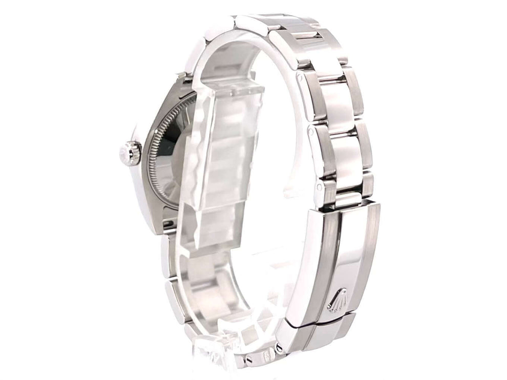 Rückansicht der Rolex Oyster Datejust 31 Ref. 178240 Silber Oyster-Band, Edelstahlgehäuse und -armband, Faltschließe.