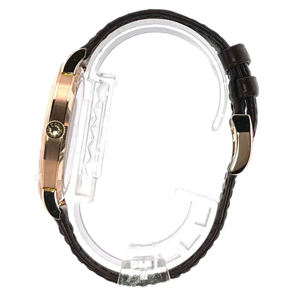 A. Lange & Söhne Saxonia Thin Rotgold 201.033, Seitenansicht, 18 kt Rotgold Gehäuse, braunes Alligatorlederband