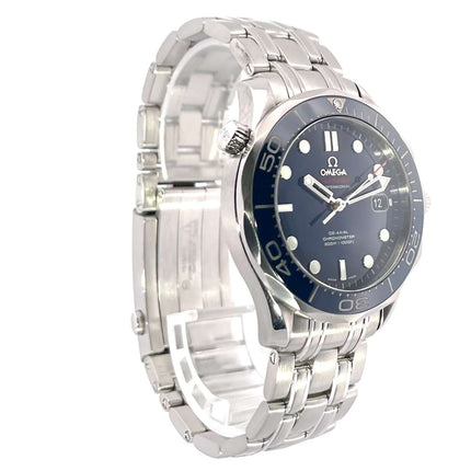 Omega Seamaster Diver Co-Axial 300M Ref. 212.30.41.20.03.001, Edelstahlgehäuse, blaues Zifferblatt, Edelstahlband, Heliumventil, 60-Minuten-Skala