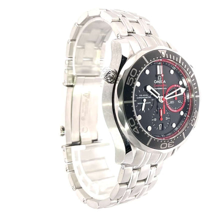 Omega Seamaster 300M Chrono Diver 44 mm Ref. 212.32.44.50.01.001 Edelstahl Gehäuse, schwarzes Zifferblatt, Edelstahlband, Kautschukband版