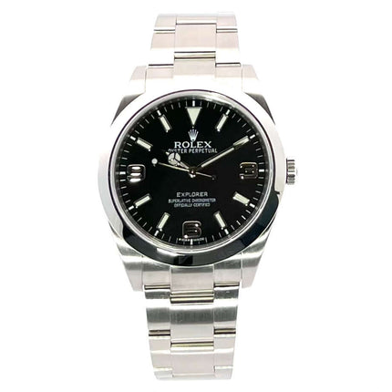 Rolex Explorer I Edelstahl 214270, poliertes und satiniertes Edelstahlgehäuse, schwarzes Zifferblatt, Automatikwerk, aus 2011.