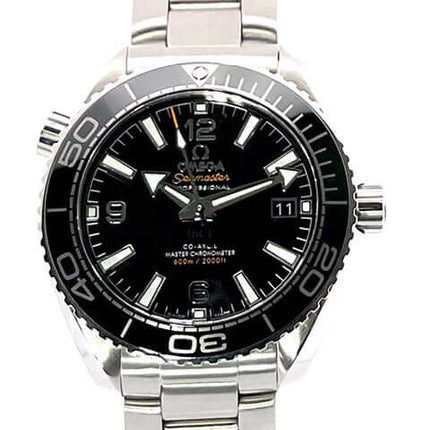 Omega Seamaster Planet Ocean 600m, 39.5mm Master Chronometer, Edelstahlgehäuse, schwarzes Zifferblatt, Edelstahlarmband, Modellnummer 215.30.40.20.01.001