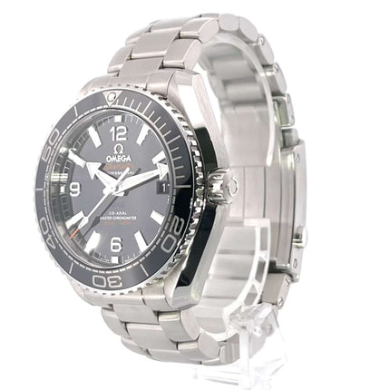 Omega Seamaster Planet Ocean 600m 39.5 Master Chronometer 215.30.40.20.01.001 Uhr mit Edelstahlgehäuse und Armband, schwarzes Zifferblatt und Leuchtzeiger