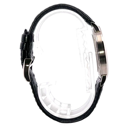 A. Lange & Söhne Saxonia 216.026 Weißgold Uhr seitliche Ansicht mit schwarzem Alligatorlederband