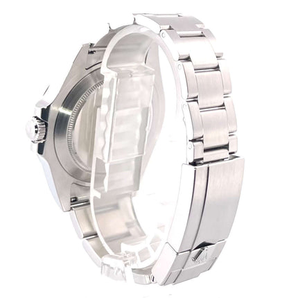 Rückansicht der Rolex Explorer II 42 mm Edelstahl 216570 mit satiniertem Oyster-Armband und Sicherheitsfaltschließe