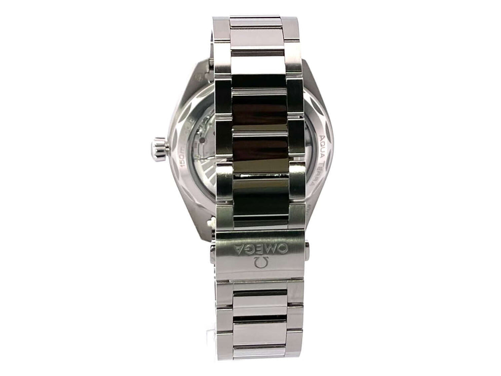 Rückseite der Omega Seamaster Aqua Terra Master Chronometer 220.10.41.21.03.002 mit Edelstahlarmband und Doppelsicherheitsfaltschließe