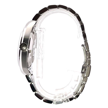 Seitenansicht der Omega Seamaster Aqua Terra Quartz 38,5 mm 231.10.39.60.06.001 aus poliertem und satiniertem Edelstahlgehäuse und -band