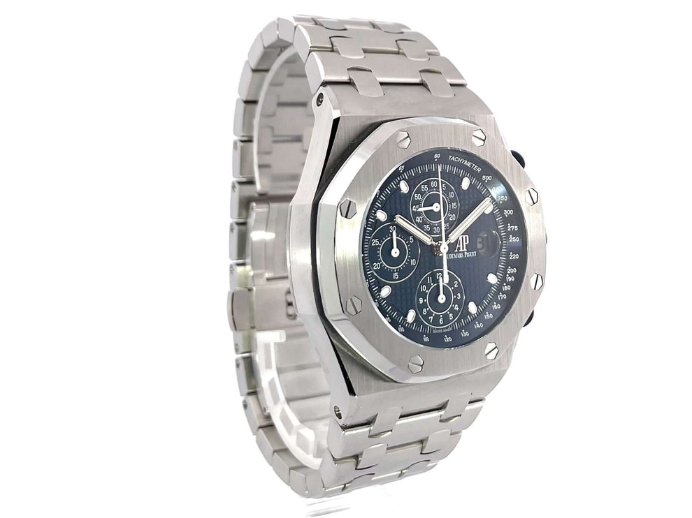 Audemars Piguet Royal Oak Offshore 26237ST.OO.1000ST.01 Edelstahlgehäuse, blaues Zifferblatt, Edelstahlarmband, Automatikwerk, Tachymeter Skala