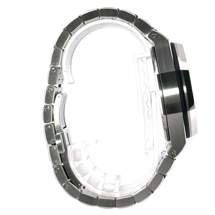 Audemars Piguet Royal Oak Offshore 26237ST.OO.1000ST.01 Seitenansicht des polierten und satinierten Edelstahlgehäuses und -armband.