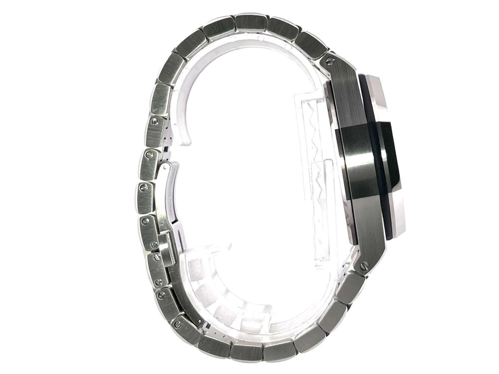 Audemars Piguet Royal Oak Offshore 26237ST.OO.1000ST.01 Seitenansicht des polierten und satinierten Edelstahlgehäuses und -armband.