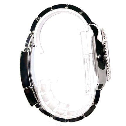 Seitenansicht des Rolex Yacht-Master 37 Edelstahl Platin 268622 Rhodium aus 2022 mit Oyster Edelstahl Armband.