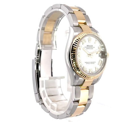 Rolex Datejust 31 Oystersteel und Gelbgold 278273 Weiß Römisch mit weißem Zifferblatt und römischen Ziffern