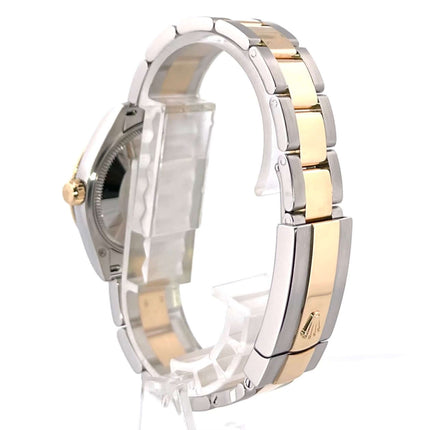 Rückseite der Rolex Datejust 31 Ref. 278273 mit Oyster-Armband aus Edelstahl und 18 kt Gelbgold, Faltschließe.