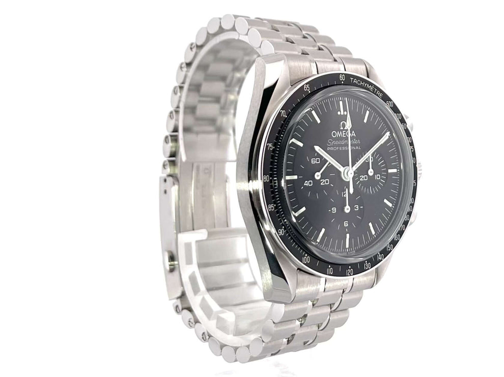 Omega Speedmaster Professional Moonwatch Ref. 310.30.42.50.01.002 Edelstahl, schwarzes Zifferblatt, Tachymeterskala, 42mm Gehäuse, poliertes und satiniertes Armband.