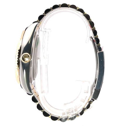 Rolex Sky-Dweller 326933 in Edelstahl und Gelbgold mit schwarzem Zifferblatt und Jubile-Band, Seitenansicht