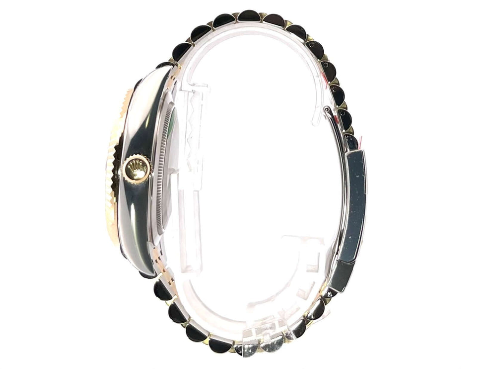 Rolex Sky-Dweller 326933 in Edelstahl und Gelbgold mit schwarzem Zifferblatt und Jubile-Band, Seitenansicht