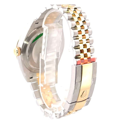 Rückseite der Rolex Sky-Dweller 326933 mit Edelstahl- und 18 kt Gelbgold-Jubile-Armband und Oysterclasp-Faltschließe.