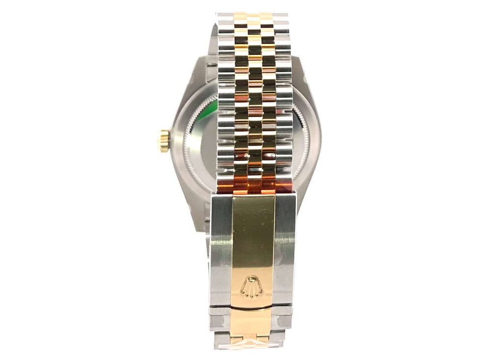 Rückansicht der Rolex Sky-Dweller 326933 mit Jubile-Armband aus Edelstahl und 18 kt Gelbgold mit Oysterclasp-Faltschließe.