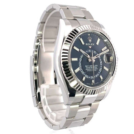 Rolex Sky-Dweller Edelstahl Weißgold Ref. 326934 Blau, 42 mm Gehäuse, Oyster-Armband, blaues Zifferblatt, ungetragen aus 2021.