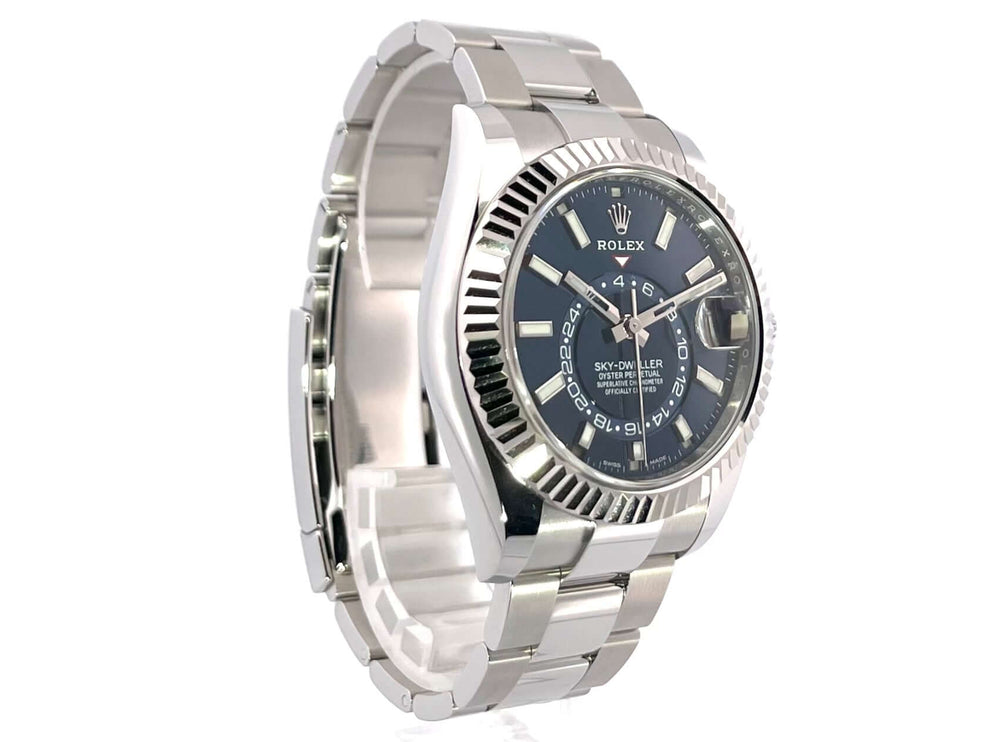 Rolex Sky-Dweller Edelstahl Weißgold Ref. 326934 Blau, 42 mm Gehäuse, Oyster-Armband, blaues Zifferblatt, ungetragen aus 2021.